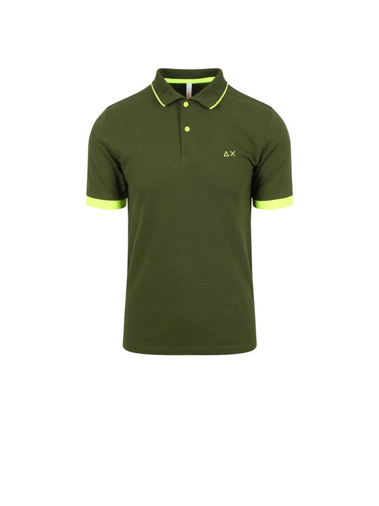 Polo Small Stripe Fluo S/s - Verde Scuro