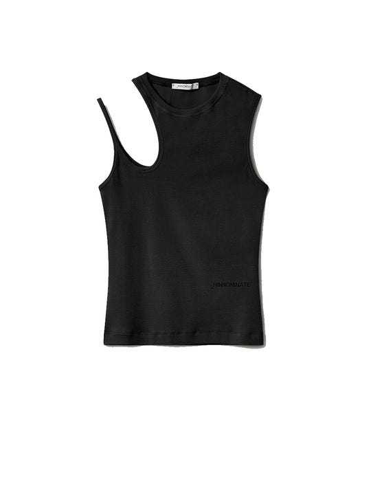 Canotta In Costina Doppia Spallina - Nero