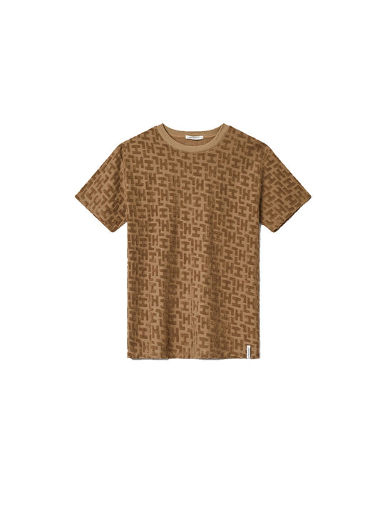 T-shirt In Spugna All Over Con Etichetta - Tessuto Spugna Logata 'H'