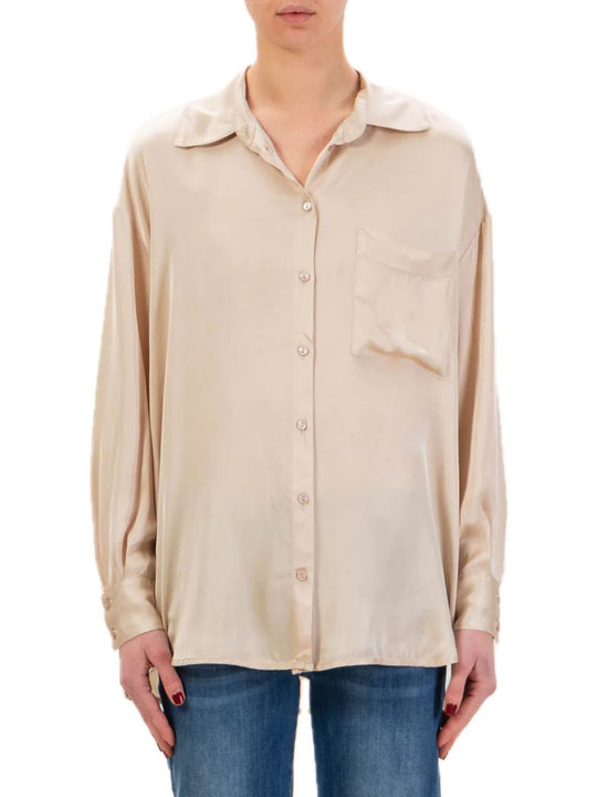 Camicia Con Tascona 100% viscosa - Marzepan