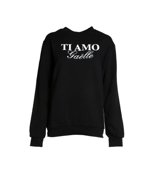 Maglia Felpa G/C M/L + Stampa - Nero