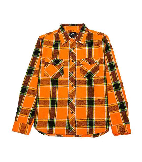 Ace Plaid Ls Shirt - Orange
