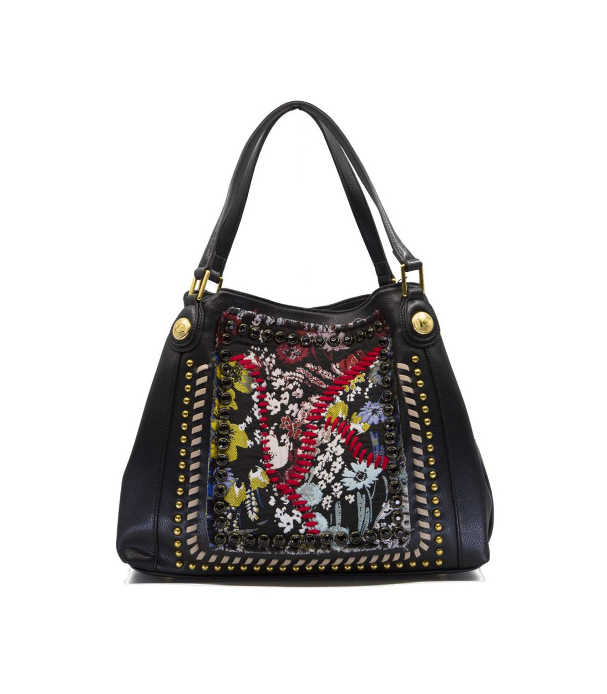 Sunflower Boston Bag Tessuto + Ecopelle - Combi Black — 1