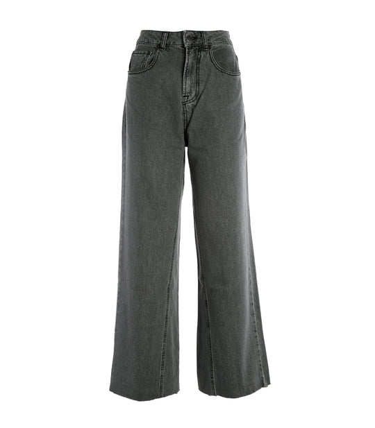 Crop Denim Donna - Nero Slavato