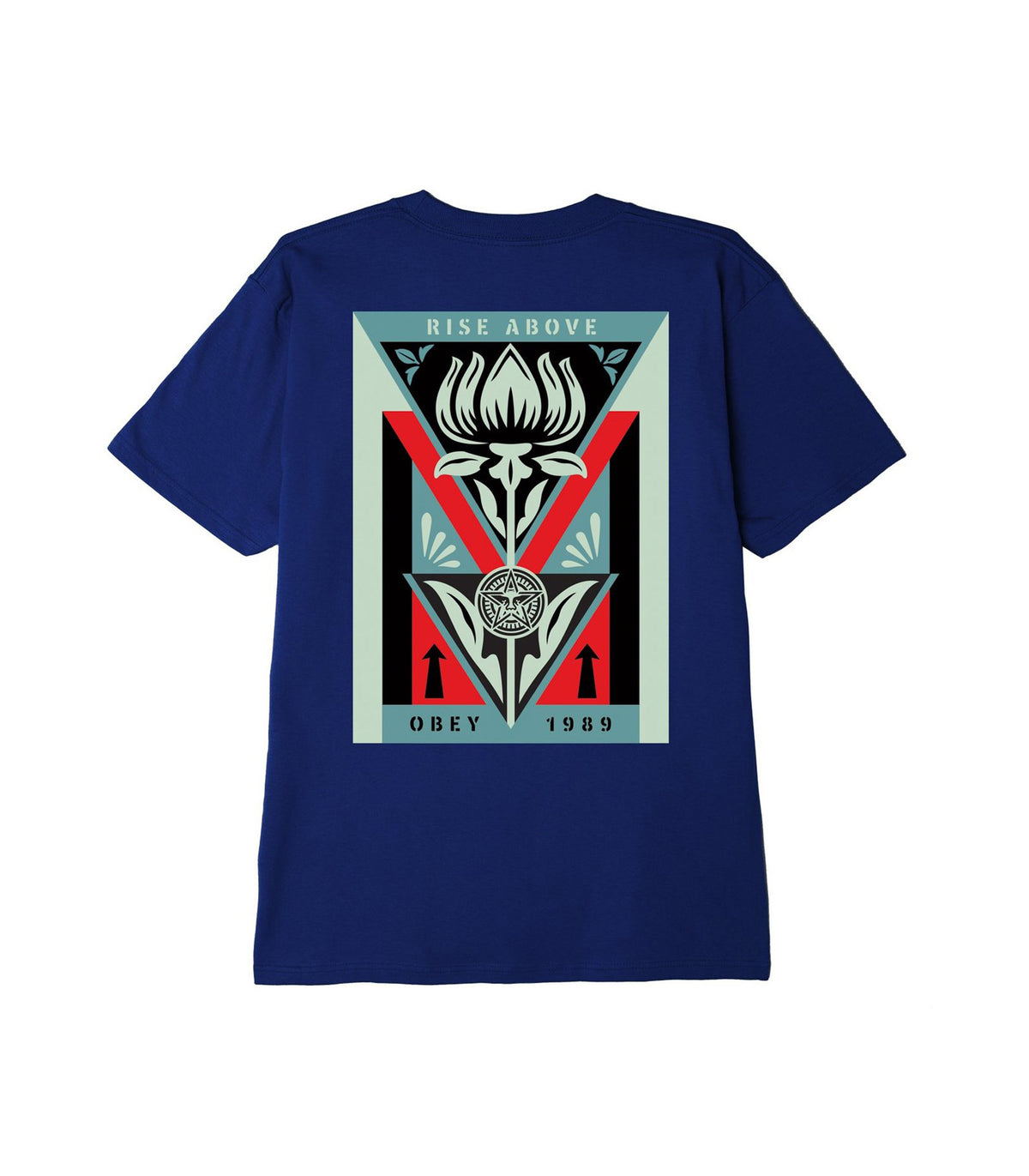 Deco flower classic tee - navy — 2