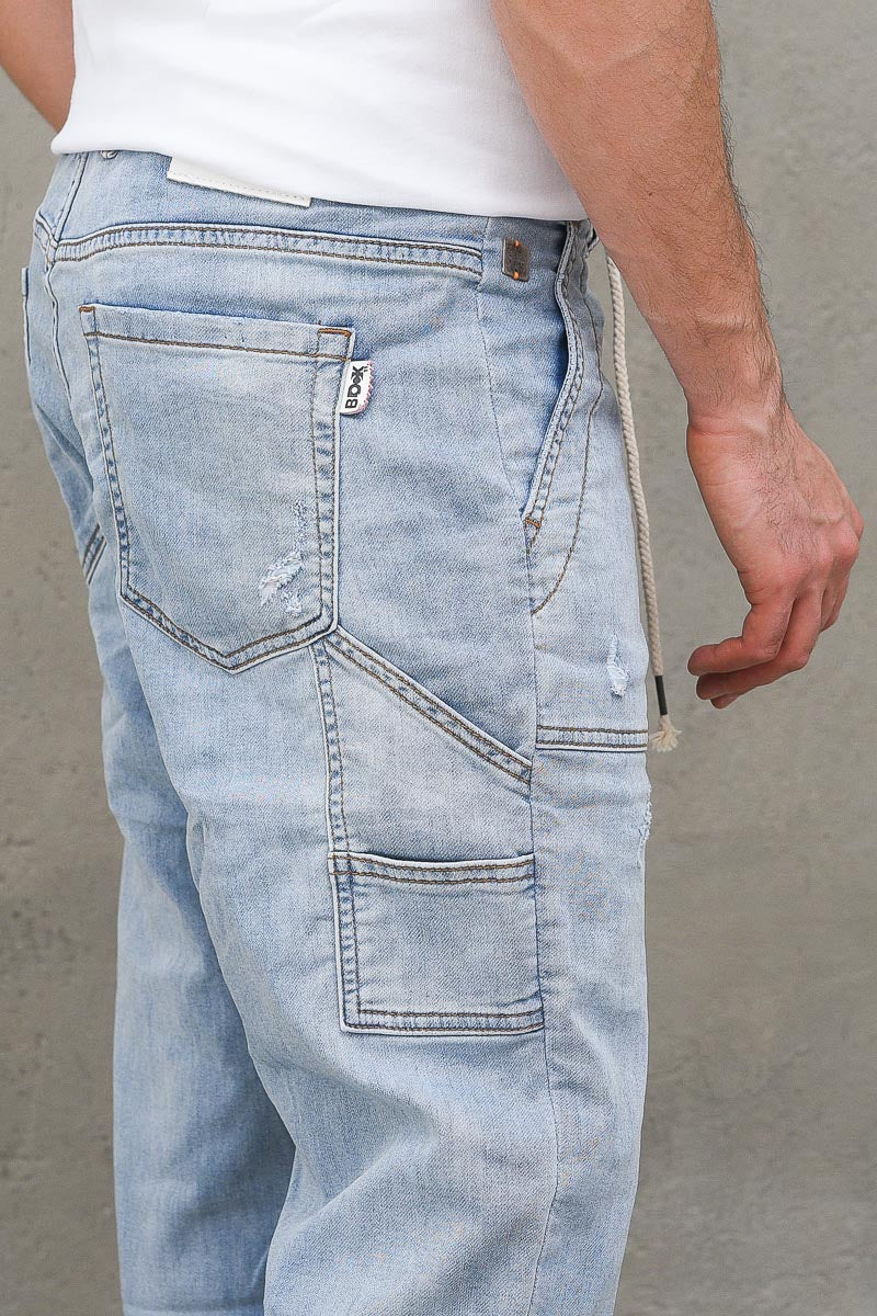 BL11 Camicia di jeans con colletto e bottoni a pressione Azzurra Prezzo  69,00€ - Estasi Fashion