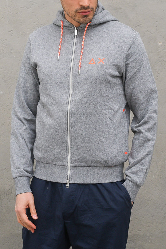 Hood Zip Detail Fluo - Grigio Medio