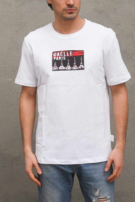 T-Shirt In Jersey Paricollo Mezza Manica - Bianco