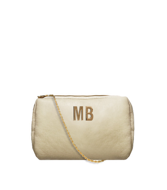 Beautycase In Similpelle E Ecopelliccia Reversibile - Avorio