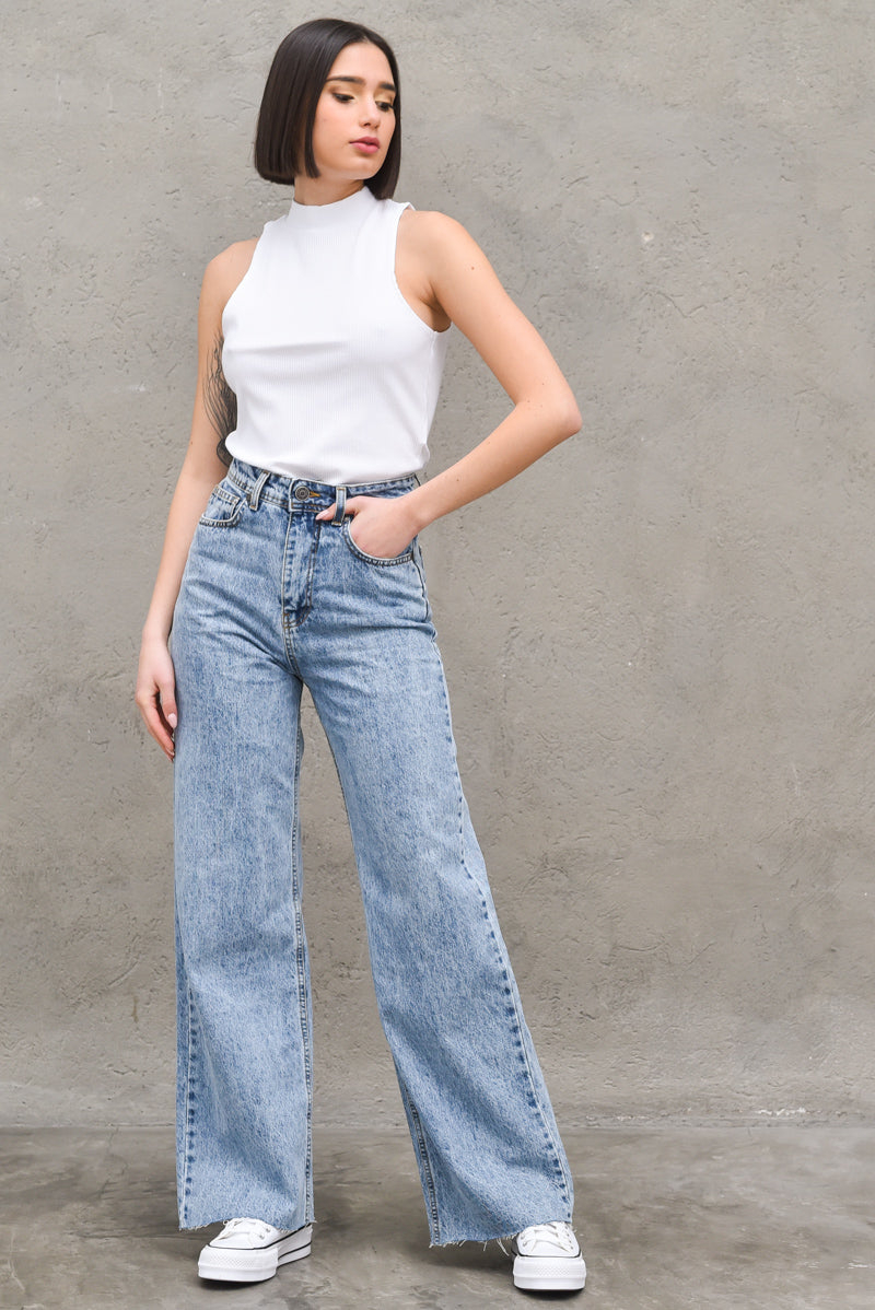 Ribbed Jersey Top - White — 5