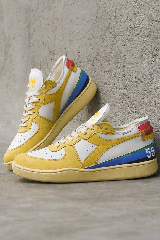 Mi Basket Row Cut Denver 55 - White/Yellow