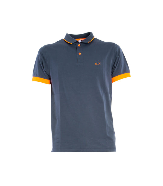 Polo Small Stripe Fluo On Collar - Inchiostro