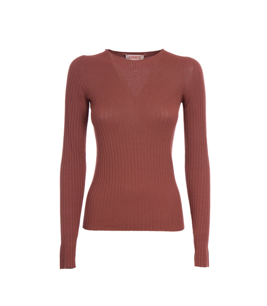 Girocollo Motivo Coste - Cognac