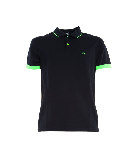 Polo Small Stripe On Collar - Nero