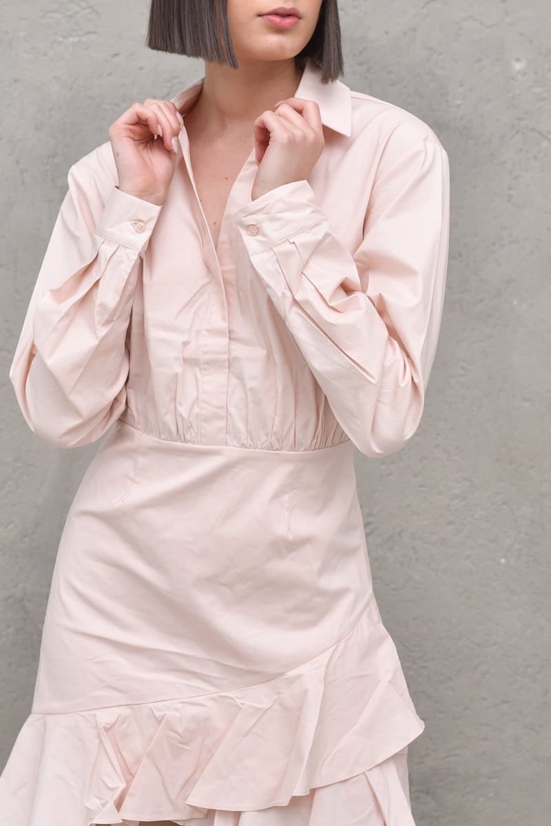 Shirt Flouce Dress - Pink — 2