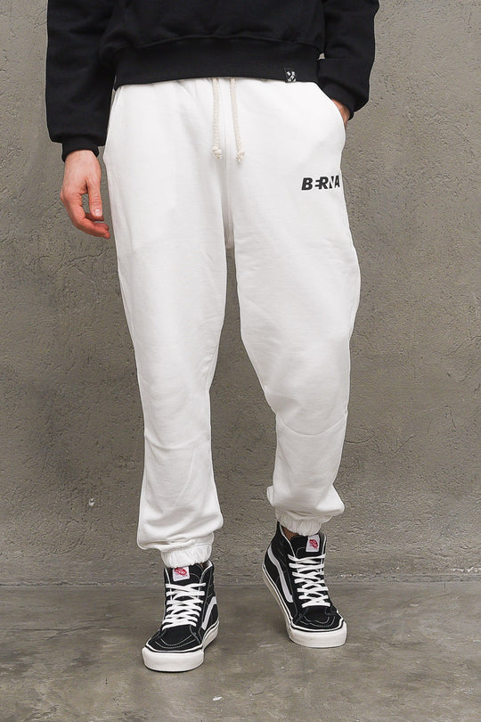 Pantalone Felpa Stampa Berna - Latte