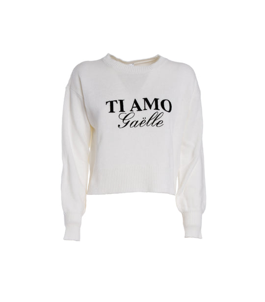 Pullover Corto G/C M/L + Intarsio - Panna