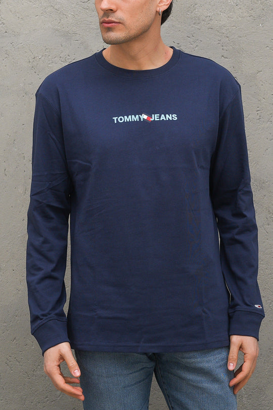 Tjm Vertical Tommy Logo Tee - Navy
