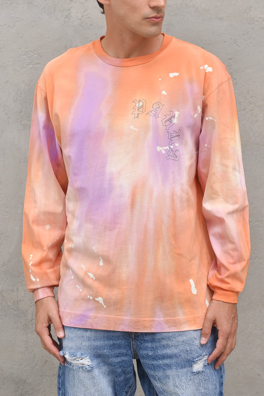 Jan Long SLeeve - Orange/Lilac Tie Dye