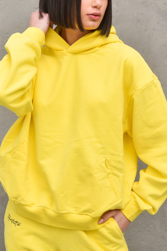 Felpa Cappuccio Donna - Giallo