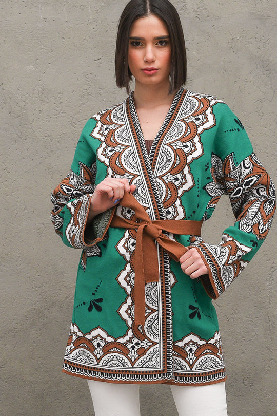 Giacca Jacquard - Var. Verde