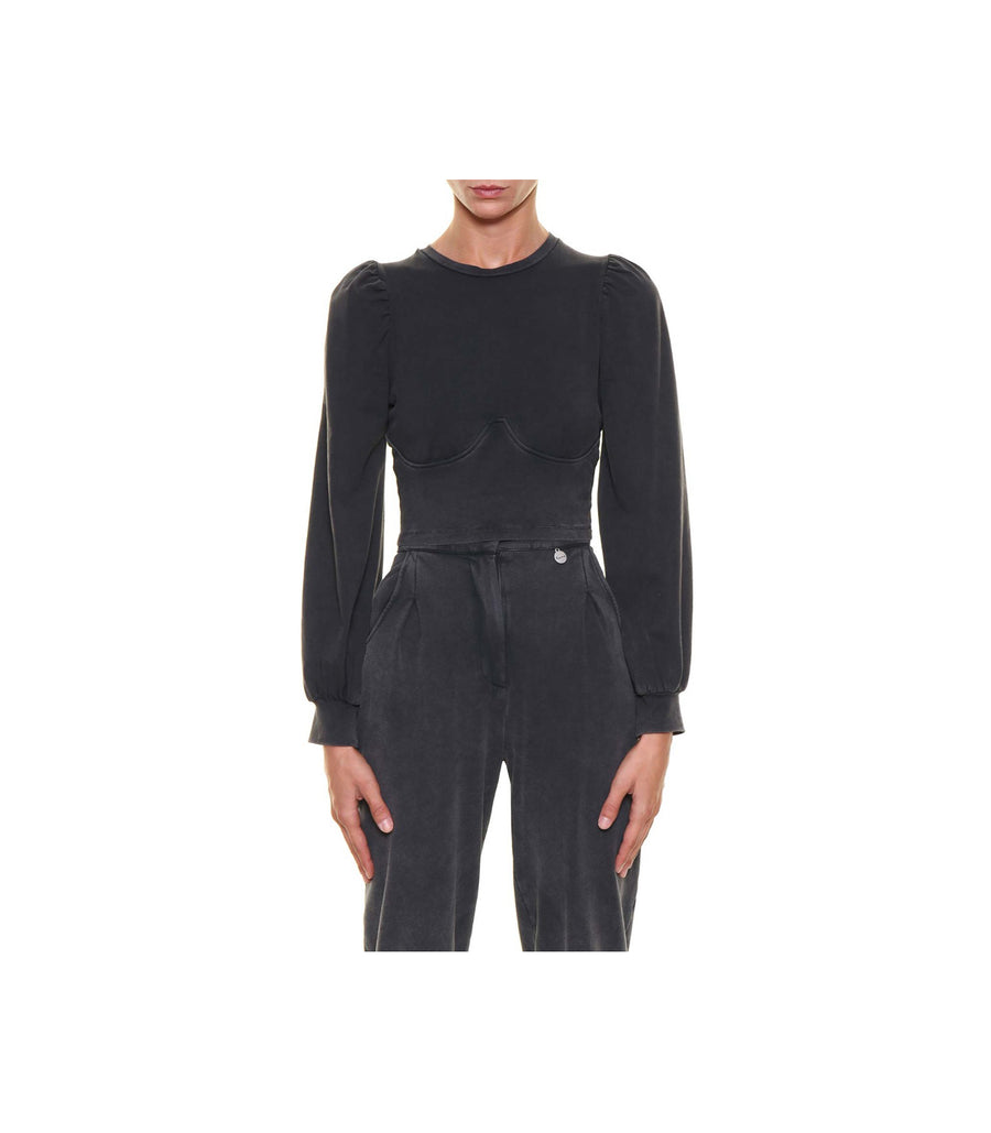 Top Maniche Sbuffo - Grigio