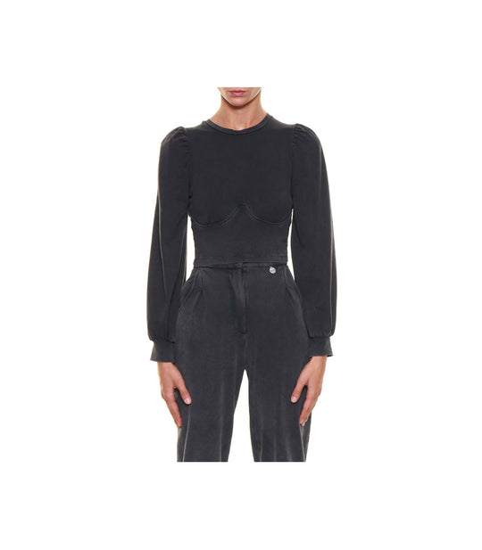 Top Maniche Sbuffo - Grigio