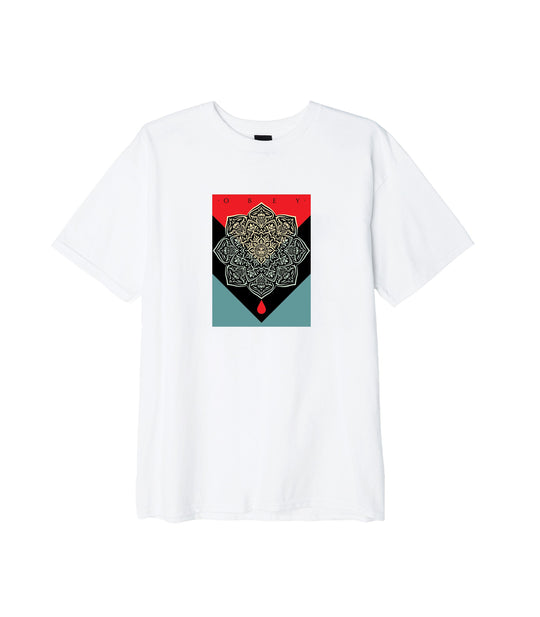 obey blood & oil mandala superior tee - white
