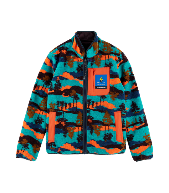 Colourful Reversible Fleece And Nylon Jacket