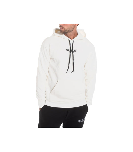 Felpa Con Cappuccio e Ricamo - Off White