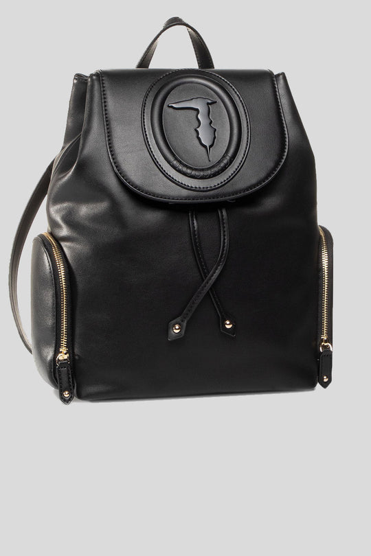 Lisbona Backpack Md Smooth Ecoleather - Black