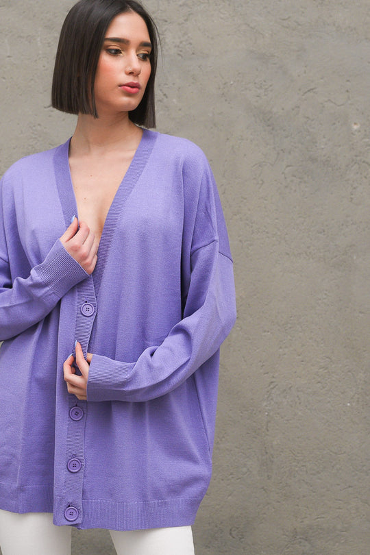 Cardigan Over - Lilla