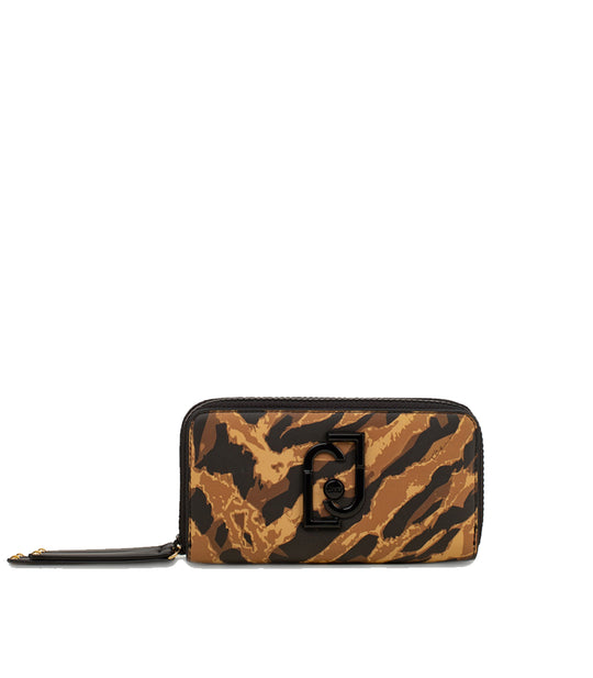 Xl Double Zip Around - Zebra/mac