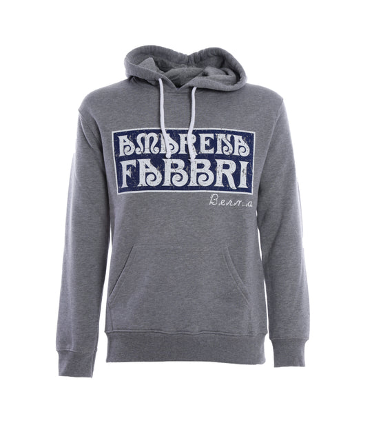 Felpa Cappuccio Garzata Amarena Fabbri - Grigio Melange