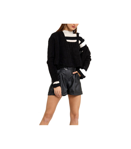 Twin Set In Maglia Cardigan e Canotta - Nero