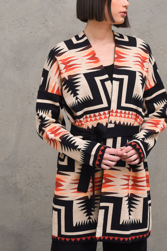 Cardigan Etnico - Variante Nero Yuta