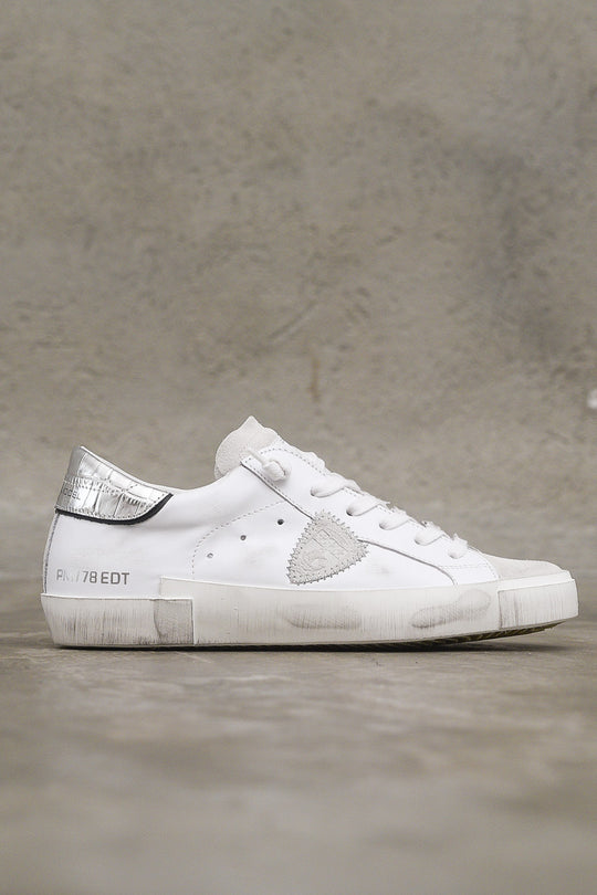 Prsx Low Woman Veau - Croco Blanc