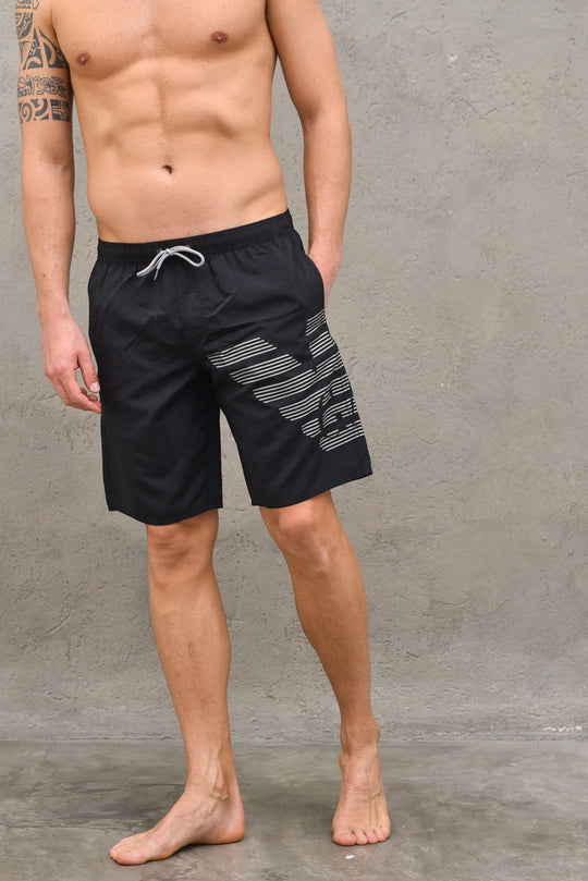 Bermuda Boxer Long Beachwear - Black