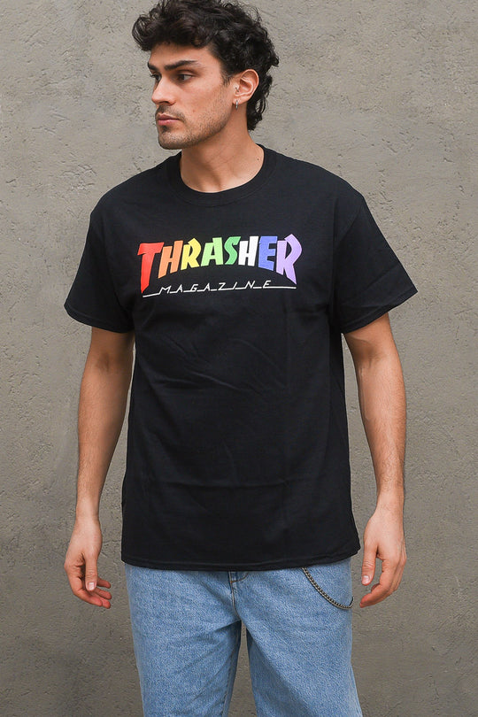 Thrasher Rainbow Mag Tee - Black
