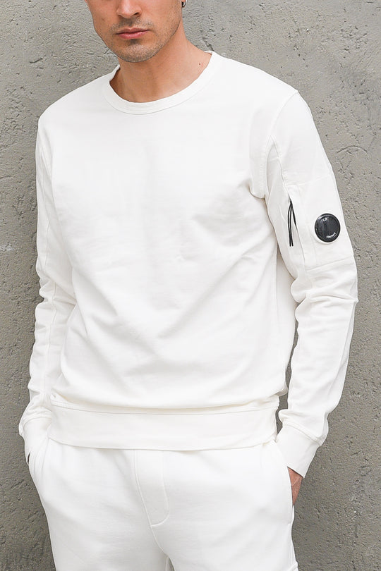 Sweatshirt Crew Neck - Light Fleece - Gauze White