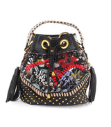Sunflower Bucket Tessuto + Ecopelle - Combi Black