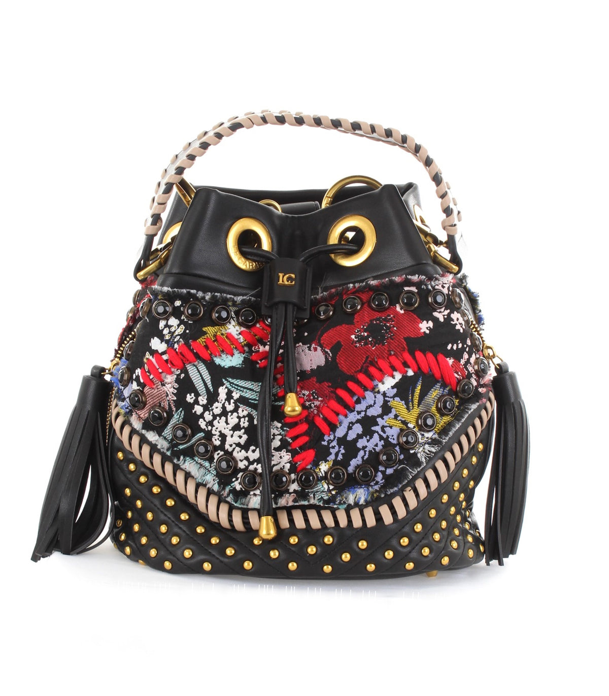 Sunflower Bucket Tessuto + Ecopelle - Combi Black — 1