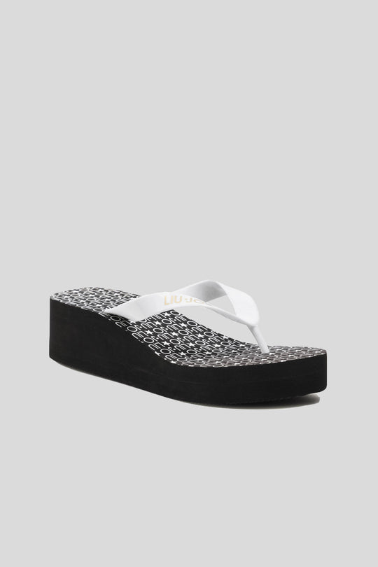 Ciabattina Alta Beach - Nero/Bianco