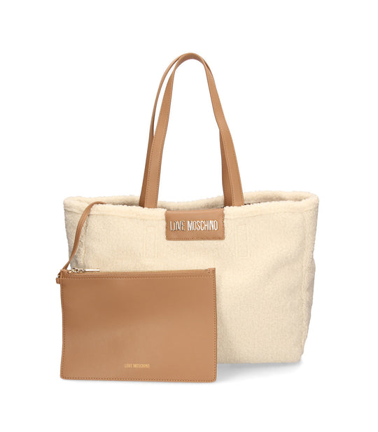 Borsa Pu + Eco Shearling Avo - Cammello
