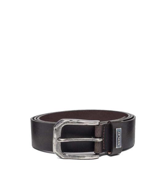 Cintura In Pelle Crust - Brown