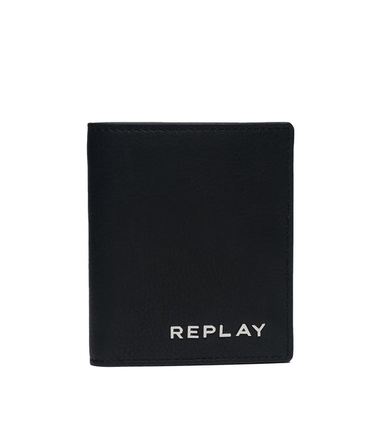 Portafoglio Verticale In Pelle - Nero