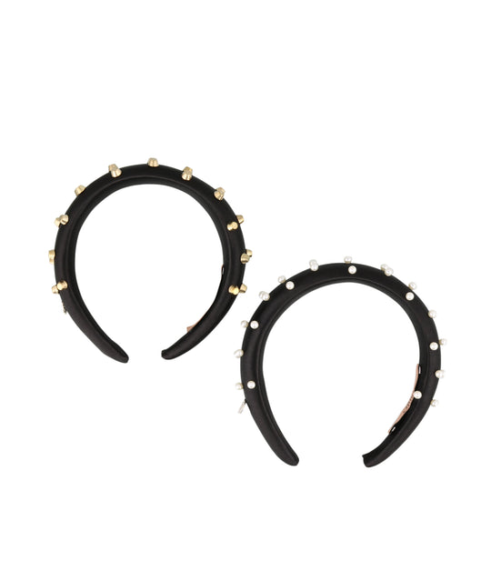 Cerchietto 2Pack - Nero Perle & Borchie