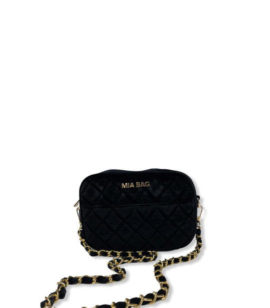 Tracolla Zip Rombi Velvet - Nero