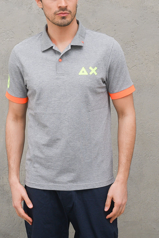 Polo Logo Fluo El. - Grigio Medio