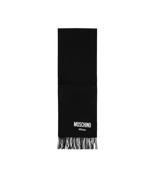 Sciarpa 100% Lambswool cm 30x180 Moschino - Nero